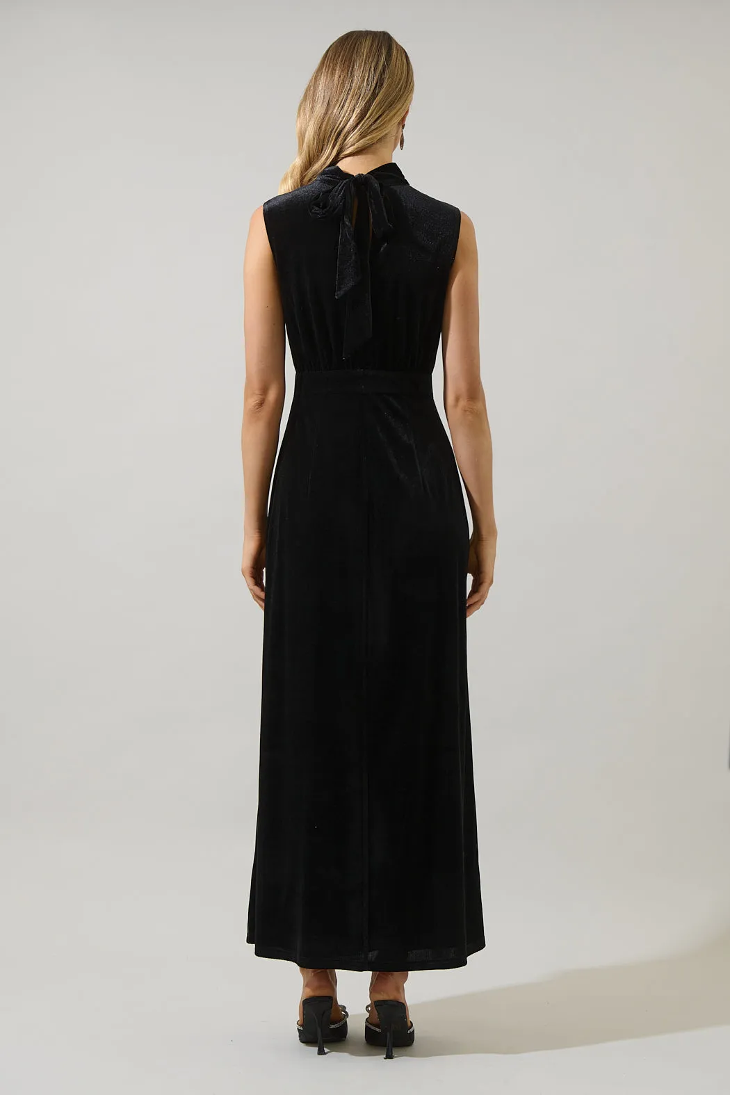 Silmara Velvet Mock Neck Maxi Dress sold by Sugarlips product image thumbnail 2