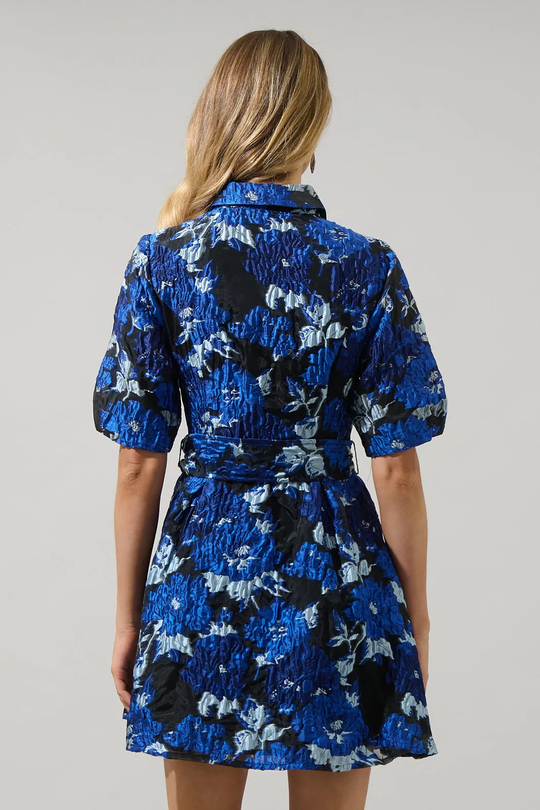 Glenna Jacquard Button Down Mini Dress sold by Sugarlips product image thumbnail 2