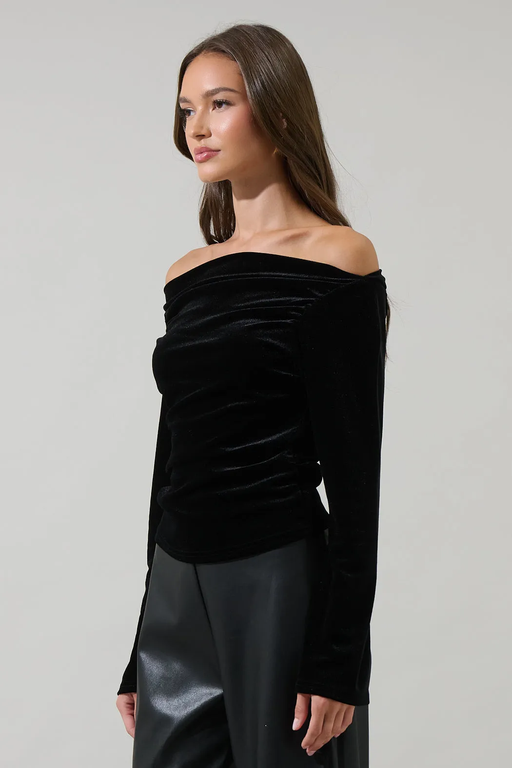 Gracy Velvet Off the Shoulder Top sold by Sugarlips product image thumbnail 3
