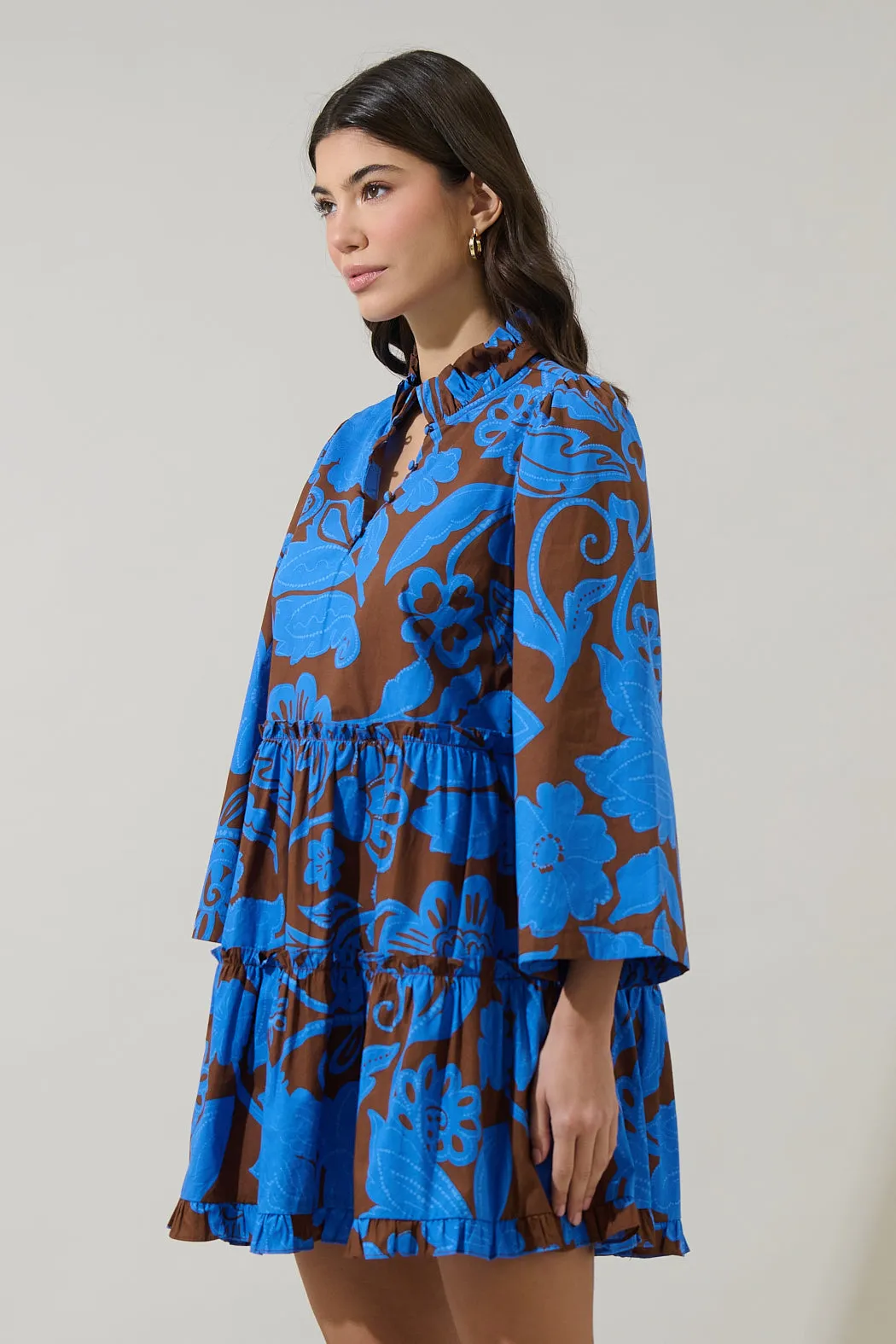 Ofelia Floral Tiered Mini Dress sold by Sugarlips product image thumbnail 4