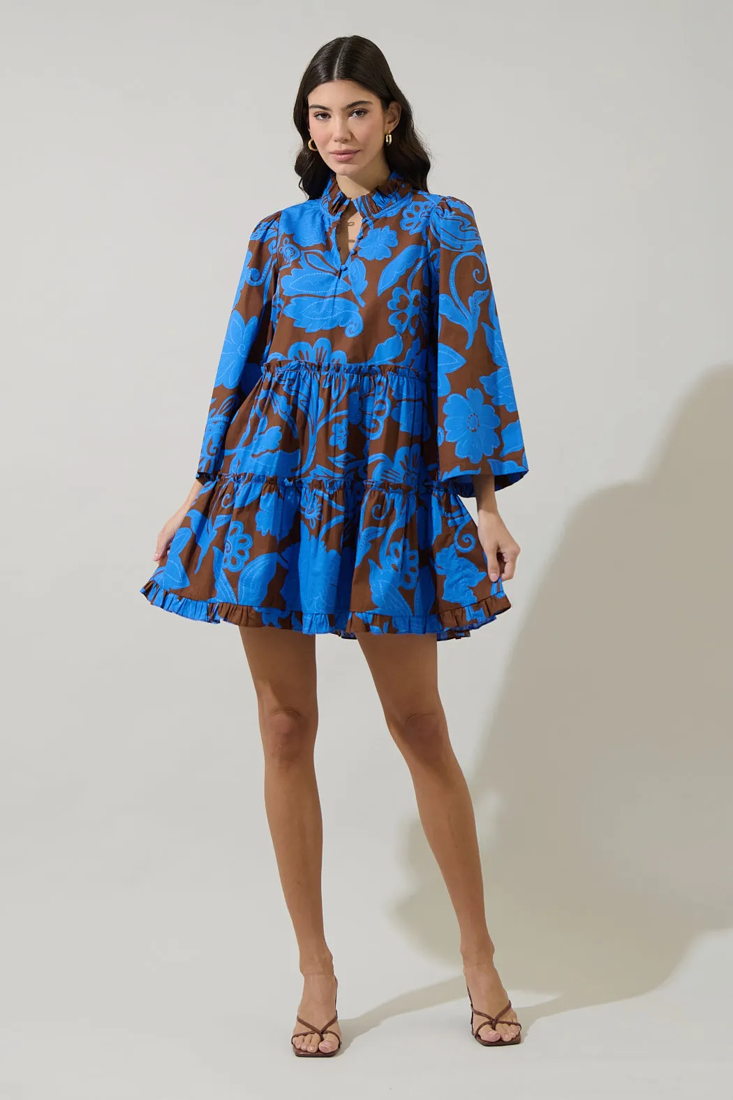 Ofelia Floral Tiered Mini Dress sold by Sugarlips product image thumbnail 5