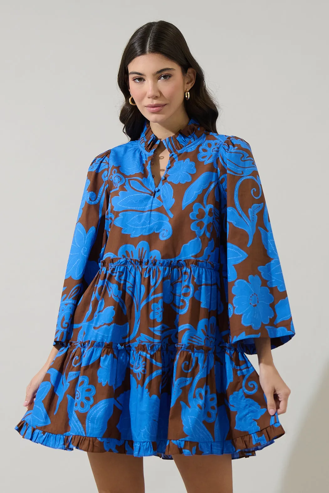 Ofelia Floral Tiered Mini Dress sold by Sugarlips product image thumbnail 2