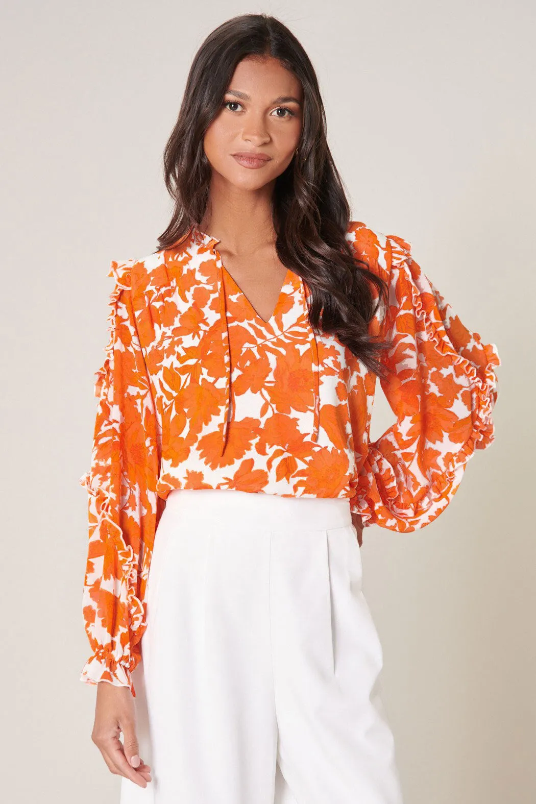 Tangelo Raj Ruffle Balloon Sleeve Blouse sold by Sugarlips product image thumbnail 2