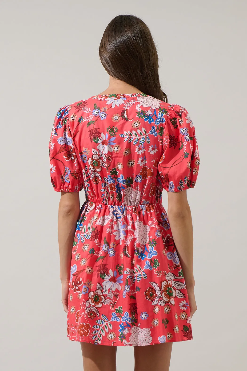 Oreanna Floral Alba Puff Sleeve Mini Dress sold by Sugarlips product image thumbnail 2