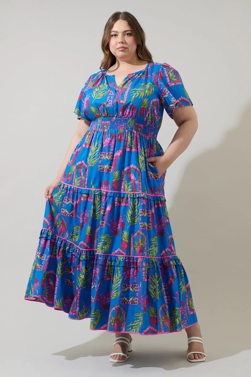 Bally Tropical Ernie Tiered Maxi Dress Curve sold by Sugarlips product image thumbnail 4