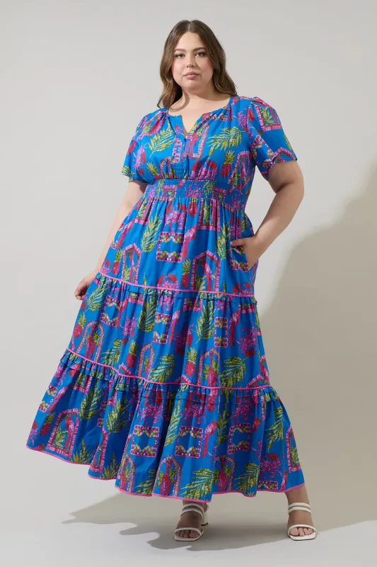 Bally Tropical Ernie Tiered Maxi Dress Curve made by Sugarlips