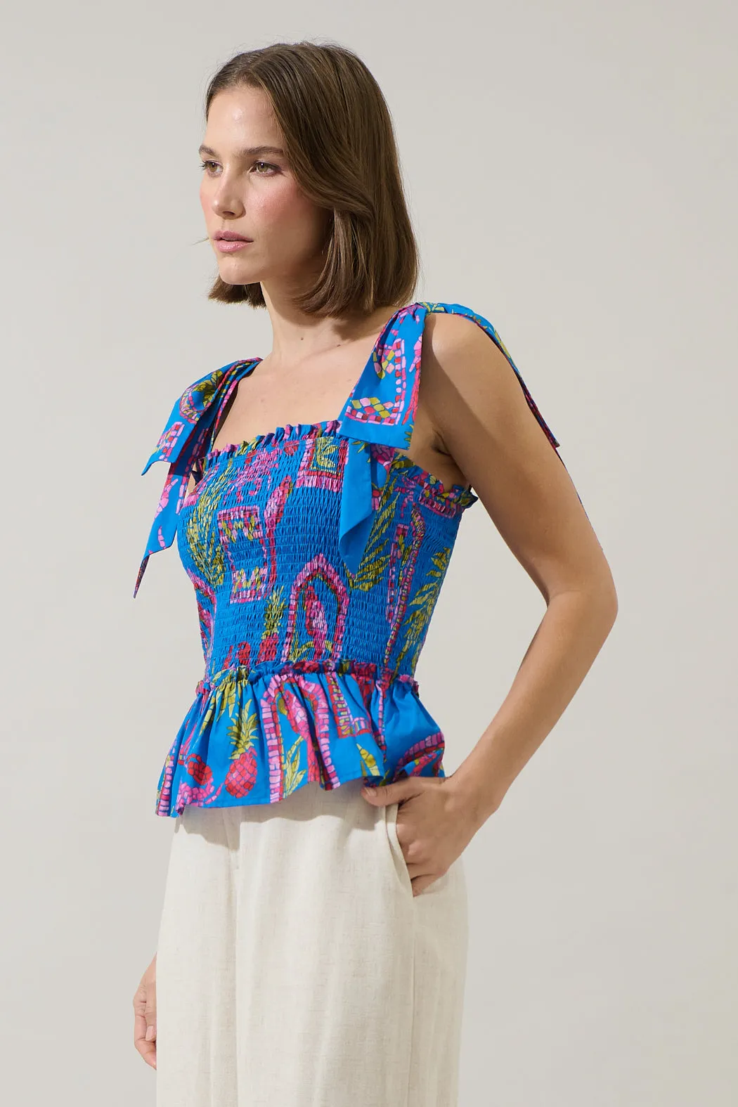 Bally Tropical Cazz Smocked Top sold by Sugarlips product image thumbnail 3