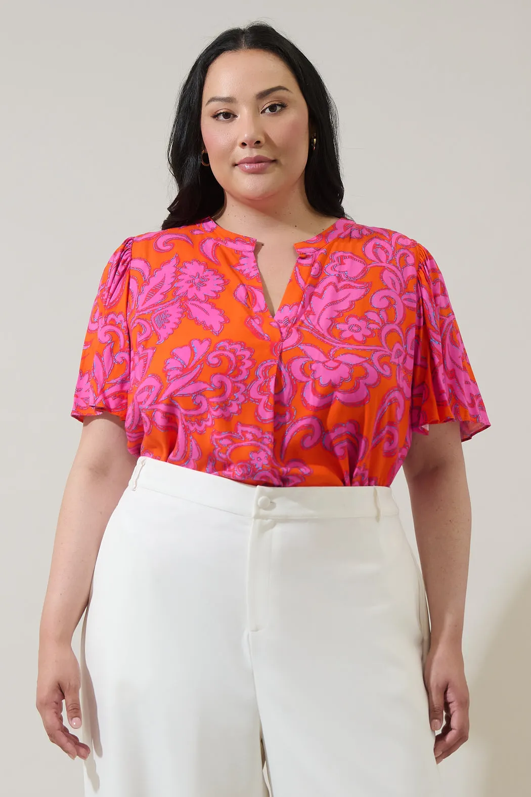 Marinda Floral Mivie Pleated Top Curve sold by Sugarlips