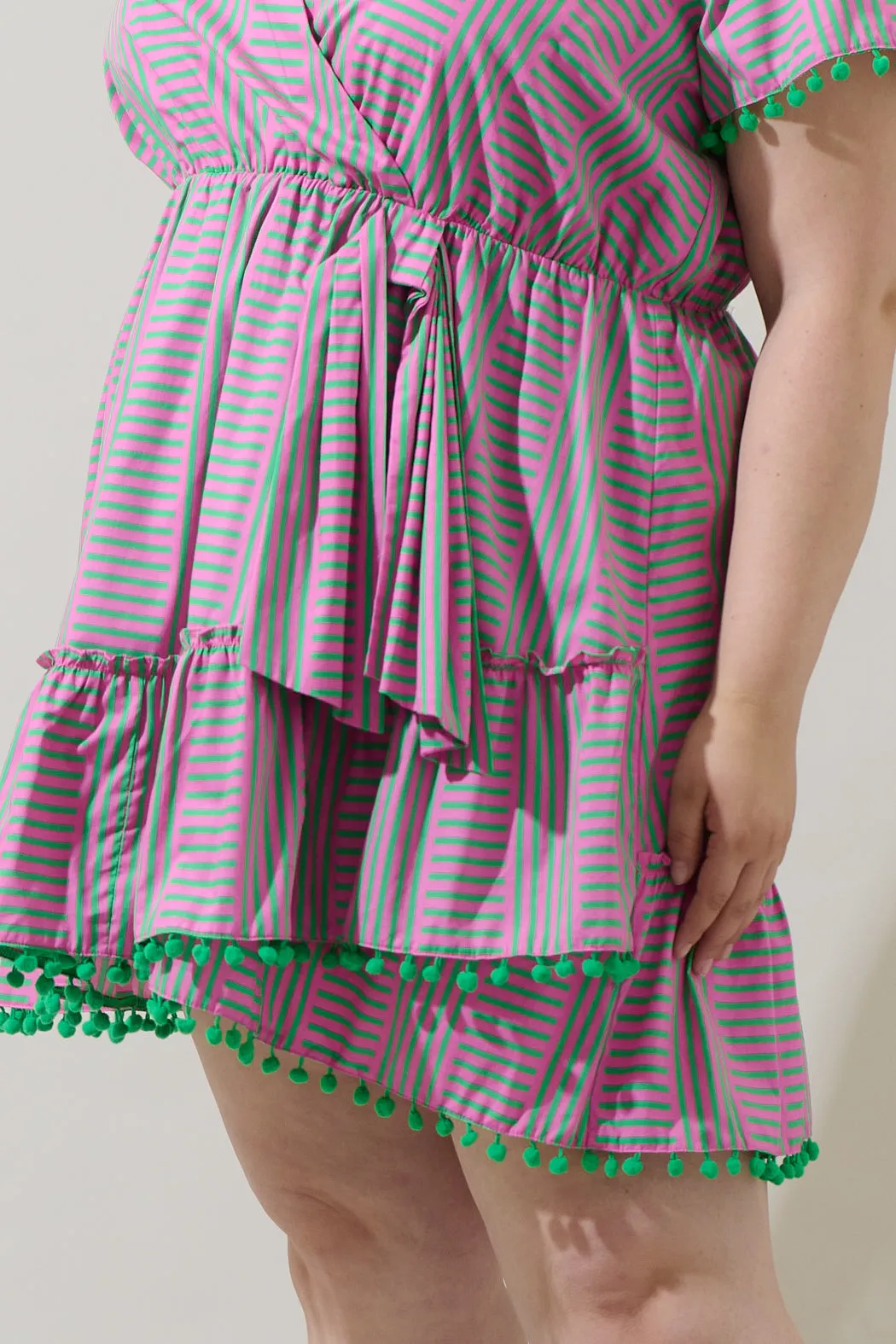 Valda Striped Fredrie Wrap Mini Dress Curve sold by Sugarlips product image thumbnail 5