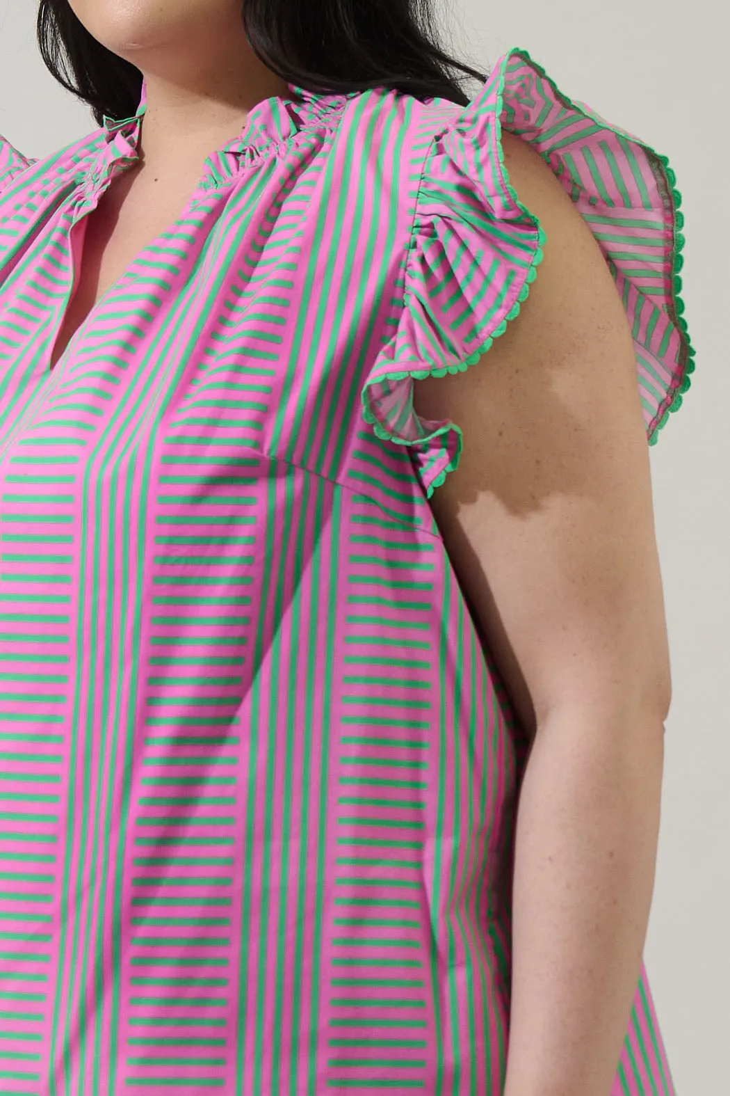 Valda Striped Jazzy Ruffle Top Curve sold by Sugarlips product image thumbnail 5