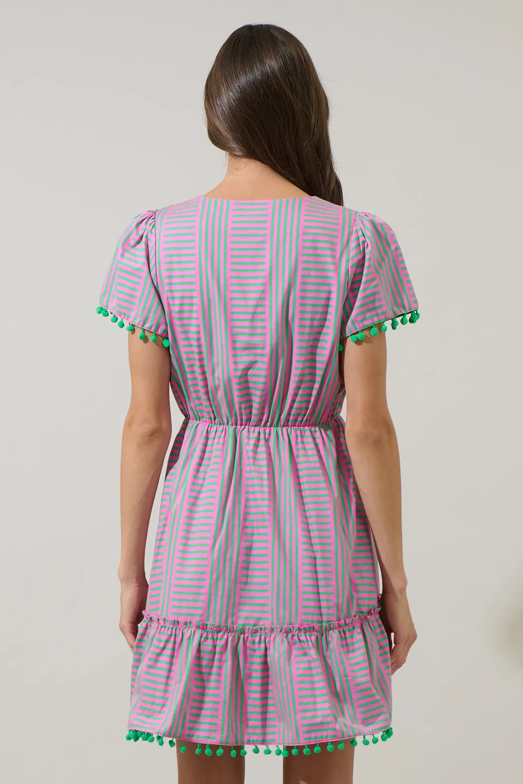 Valda Striped Fredrie Wrap Mini Dress sold by Sugarlips product image thumbnail 2