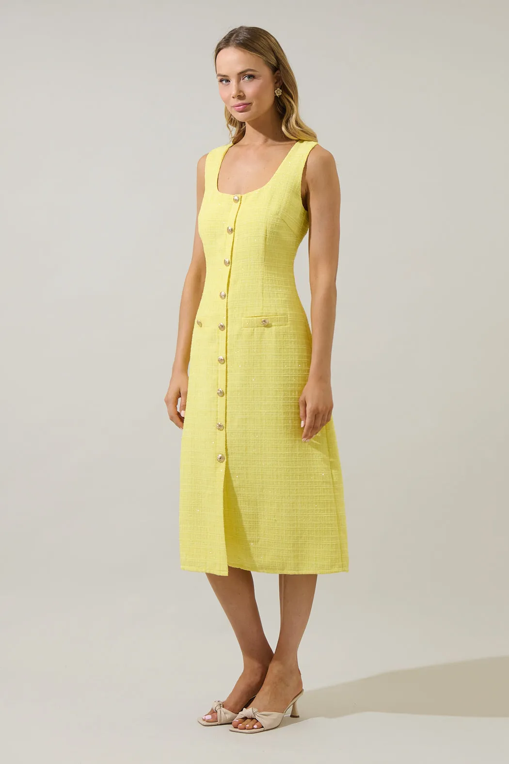 Adriella Tweed Litia Sleeveless Midi Dress sold by Sugarlips product image thumbnail 3