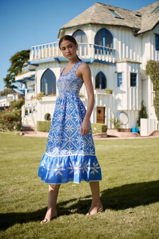 Alexie Floral Jessy Smocked Midi Dress sold by Sugarlips