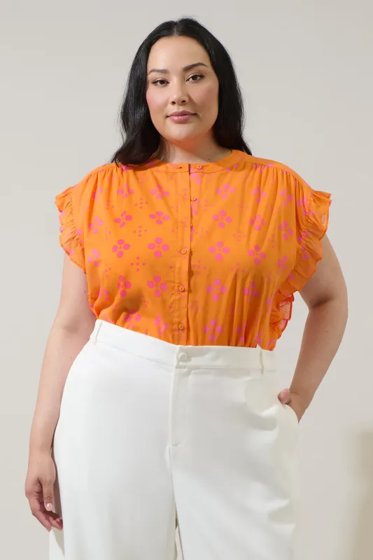 Donna Dot Hessi Button Down Top Curve sold by Sugarlips
