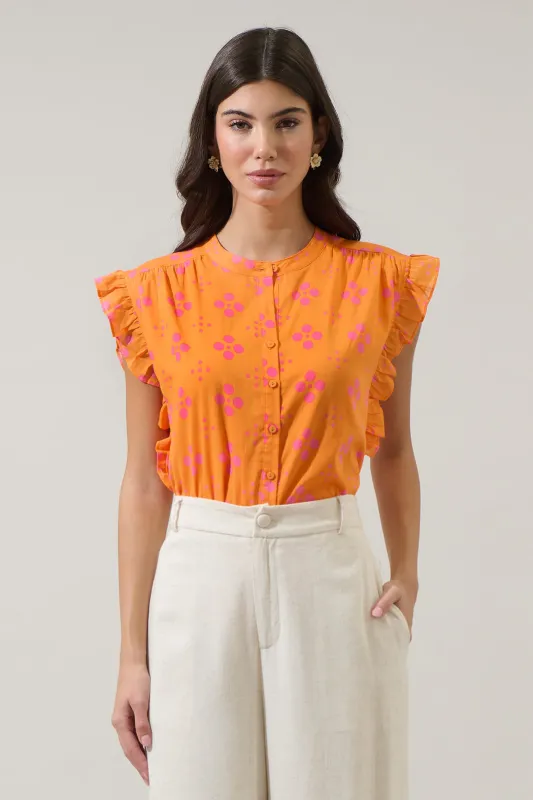 Donna Dot Hessi Button Down Top sold by Sugarlips