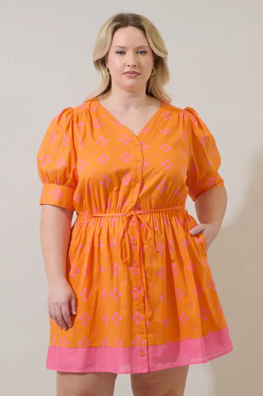 Donna Dot Elanie Button Down Mini Dress Curve sold by Sugarlips