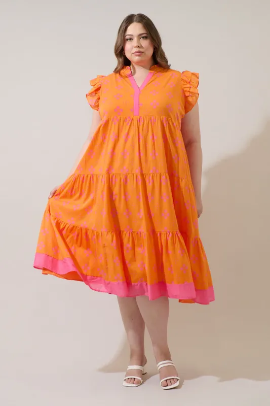 Donna Dot Mirna Tiered Midi Dress Curve sold by Sugarlips