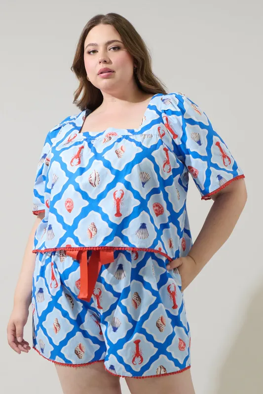 Lobster Bay Durmy Bell Sleeve Top Curve sold by Sugarlips