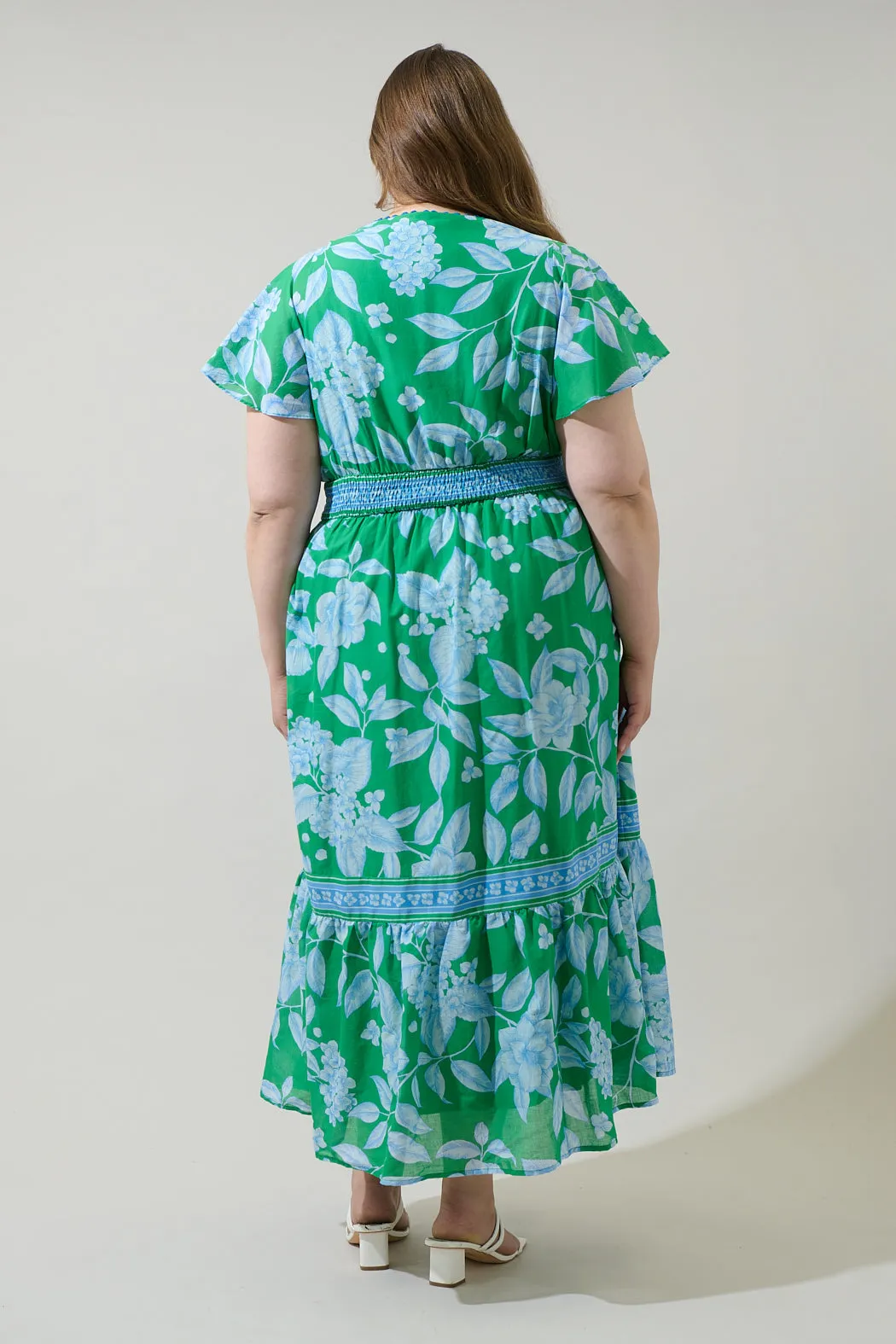 Verbena Floral Ingrida Surplice Maxi Dress Curve sold by Sugarlips product image thumbnail 2