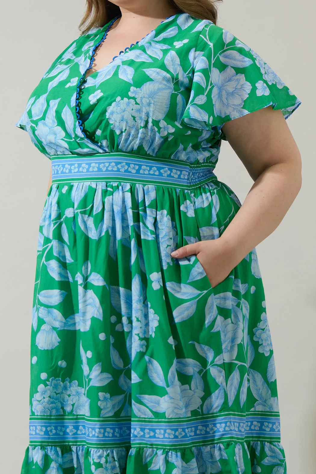 Verbena Floral Ingrida Surplice Maxi Dress Curve sold by Sugarlips product image thumbnail 4