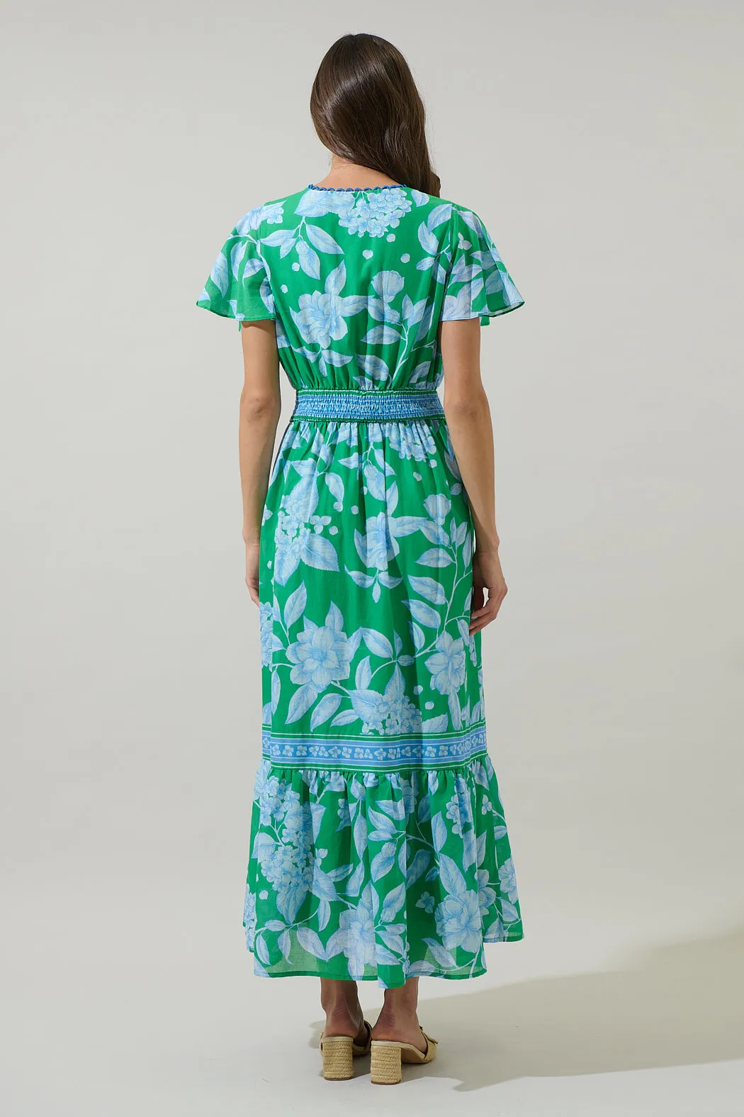 Verbena Floral Ingrida Surplice Maxi Dress sold by Sugarlips product image thumbnail 3
