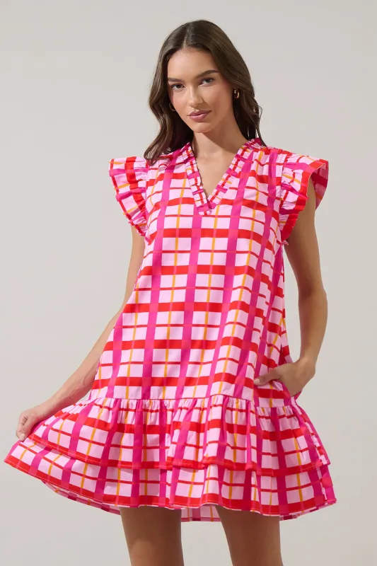 Darvy Checker Savie Shift Mini Dress sold by Sugarlips