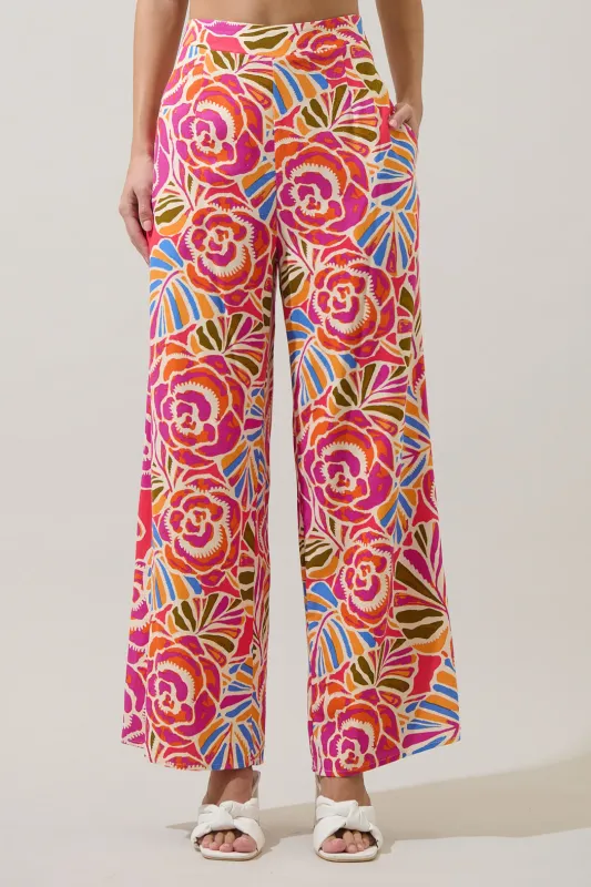 Nomi Floral Elena Wide Leg Pants sold by Sugarlips