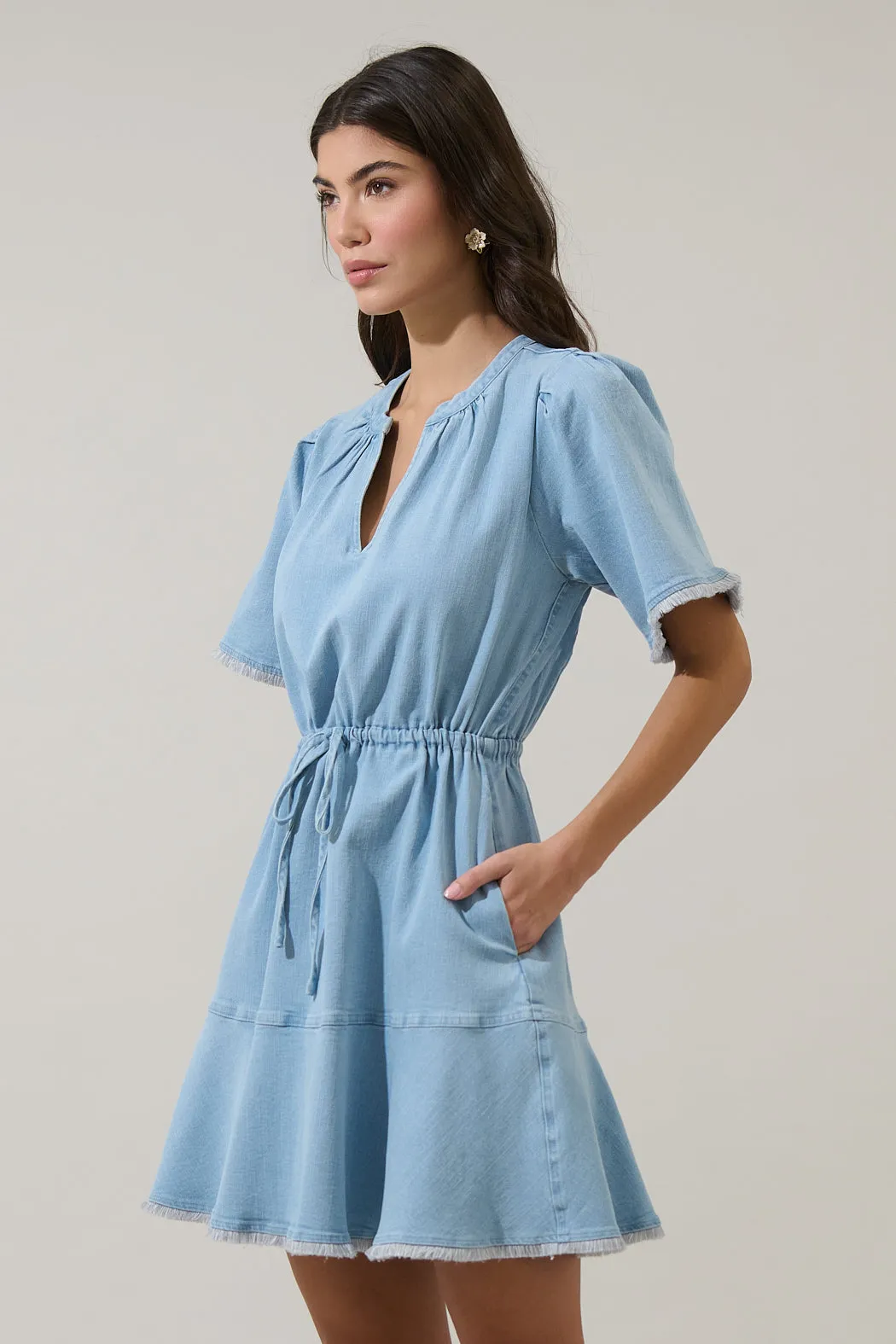 Gabriella Denim Fray Mini Dress sold by Sugarlips product image thumbnail 3