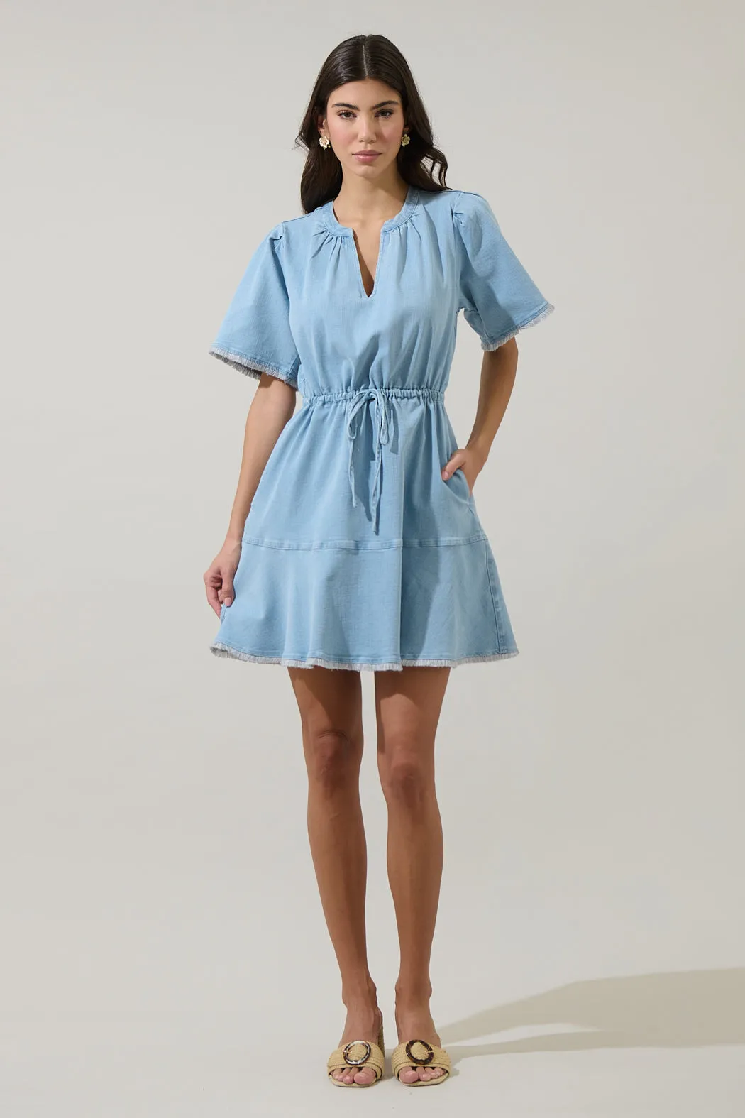 Gabriella Denim Fray Mini Dress sold by Sugarlips product image thumbnail 4