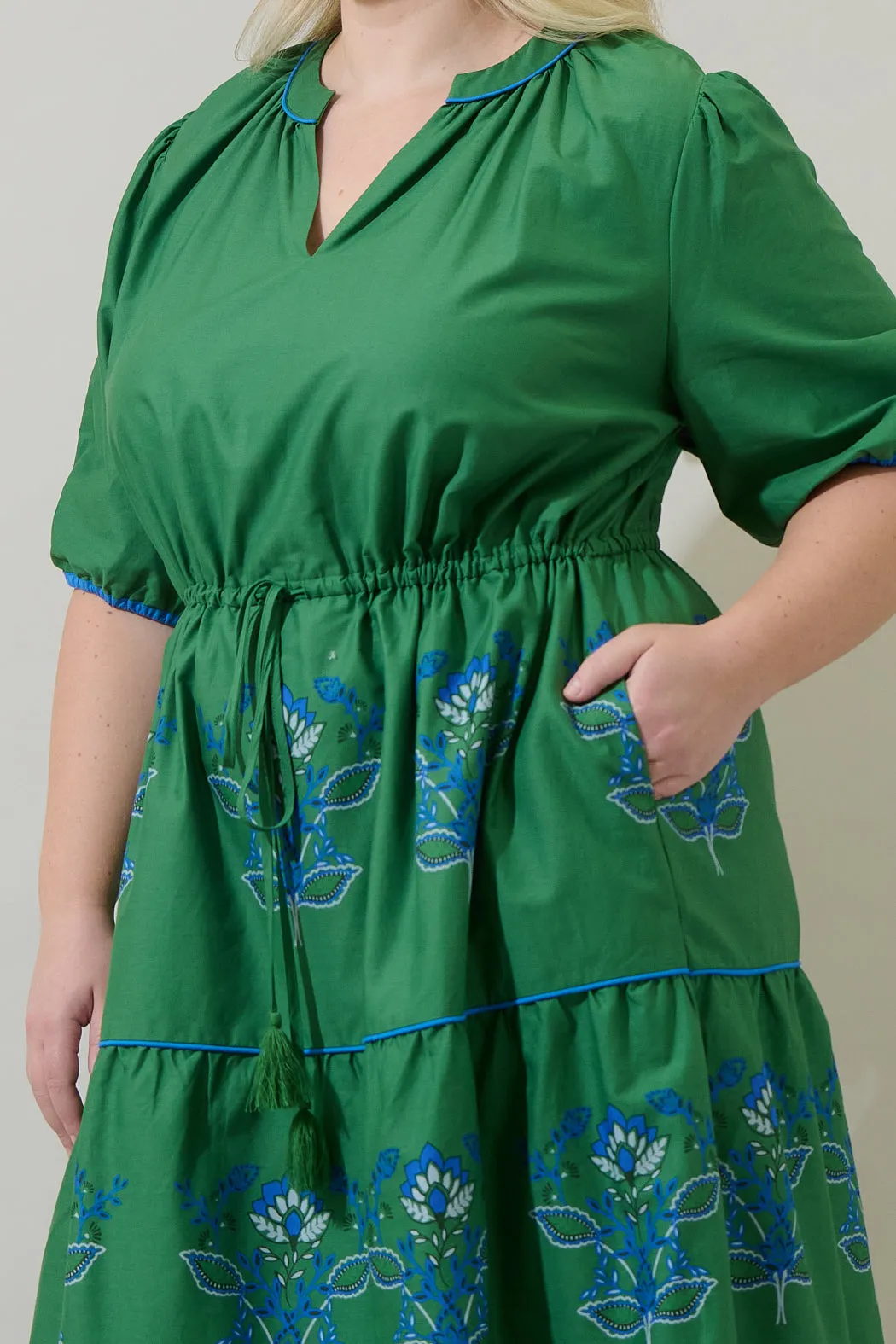 Meridy Floral Vonie Tiered Midi Dress Curve sold by Sugarlips product image thumbnail 5
