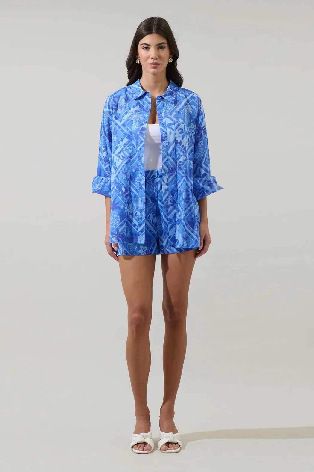 Kaidy Tropical High Waisted Shorts sold by Sugarlips product image thumbnail 4