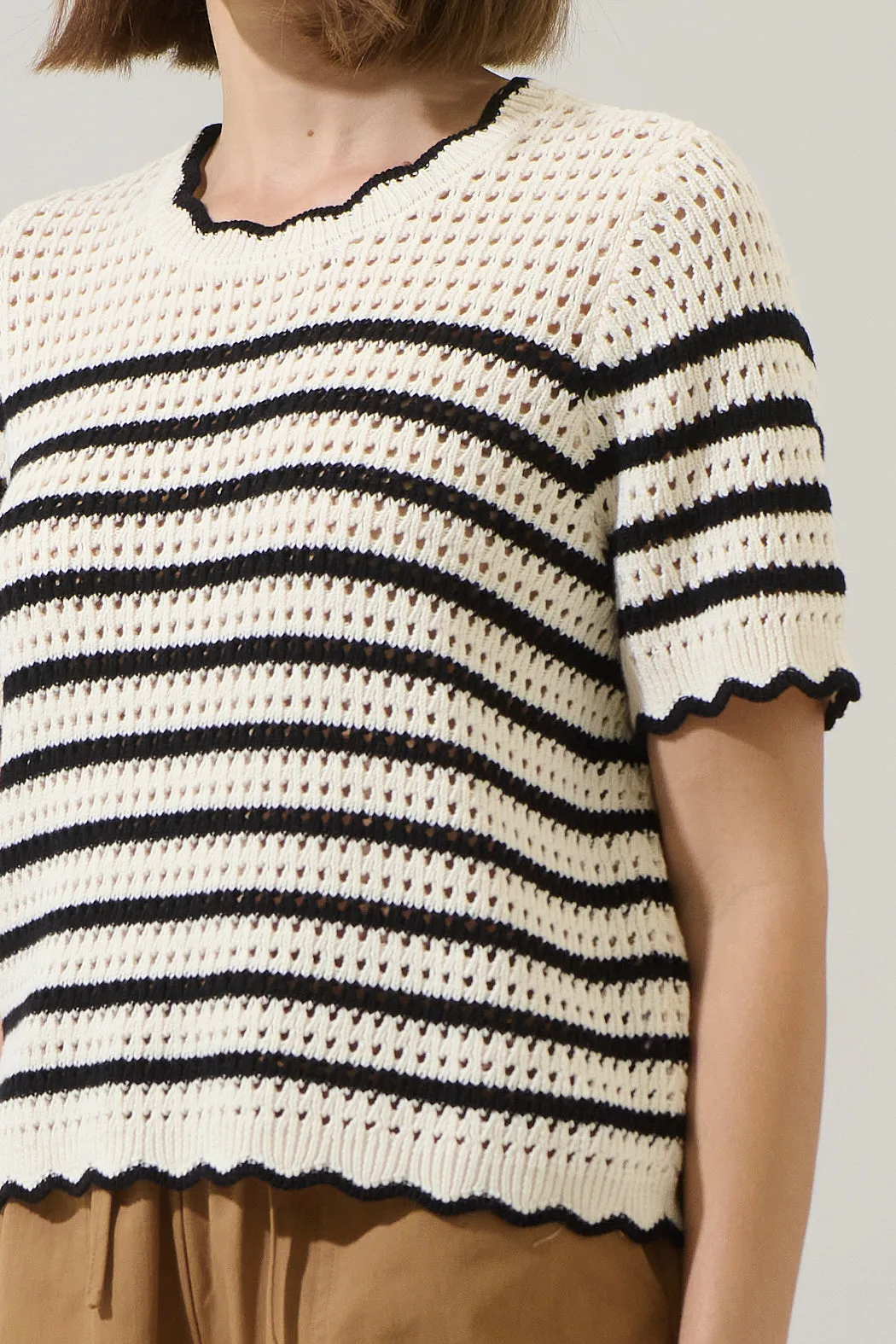 Tarcy Striped Scallop Sweater Top sold by Sugarlips product image thumbnail 5
