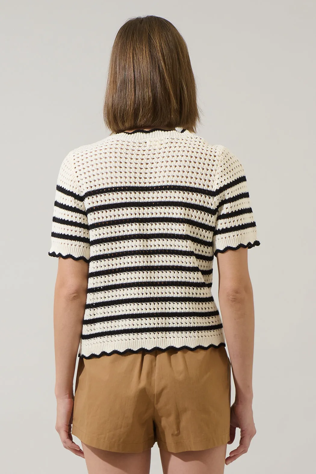 Tarcy Striped Scallop Sweater Top sold by Sugarlips product image thumbnail 2