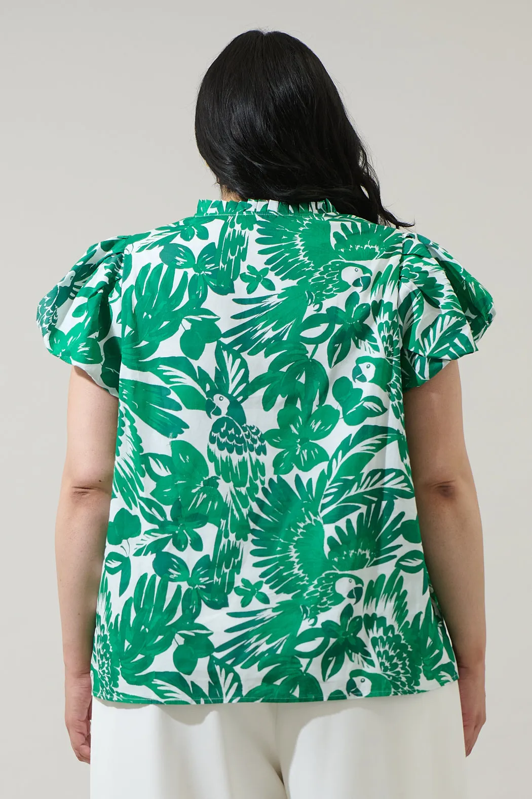 Masey Tropical Keni Split Neck Top Curve sold by Sugarlips product image thumbnail 2