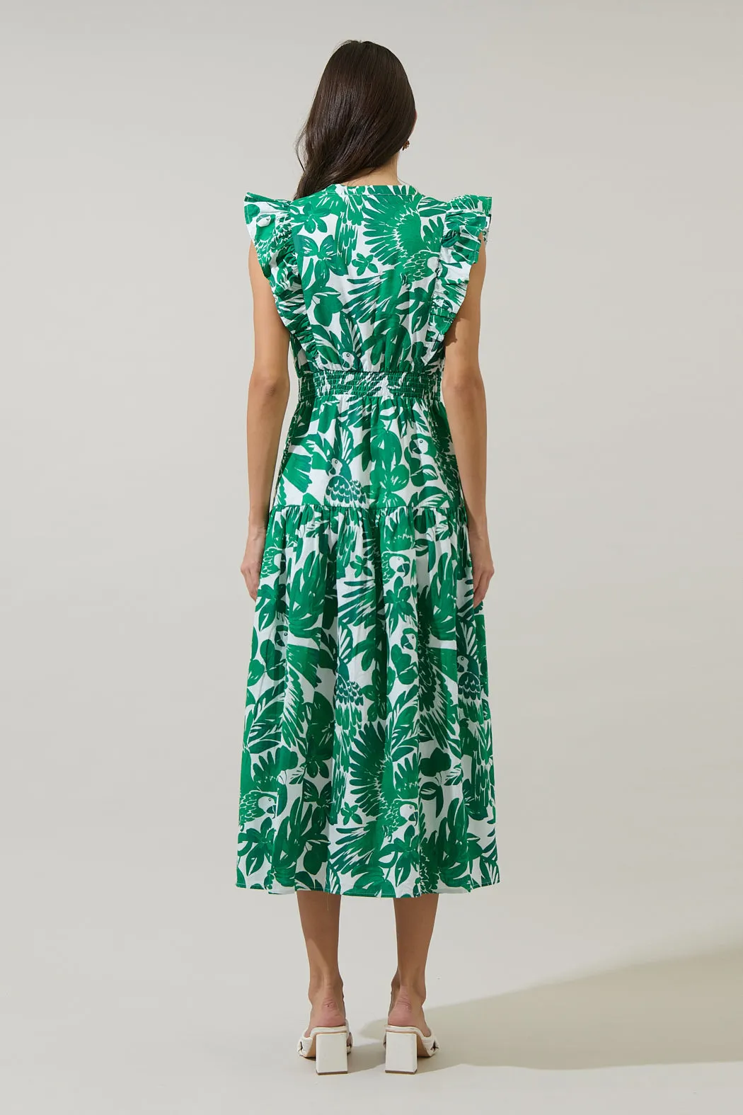 Masey Tropical Virna Ruffle Midi Dress sold by Sugarlips product image thumbnail 2