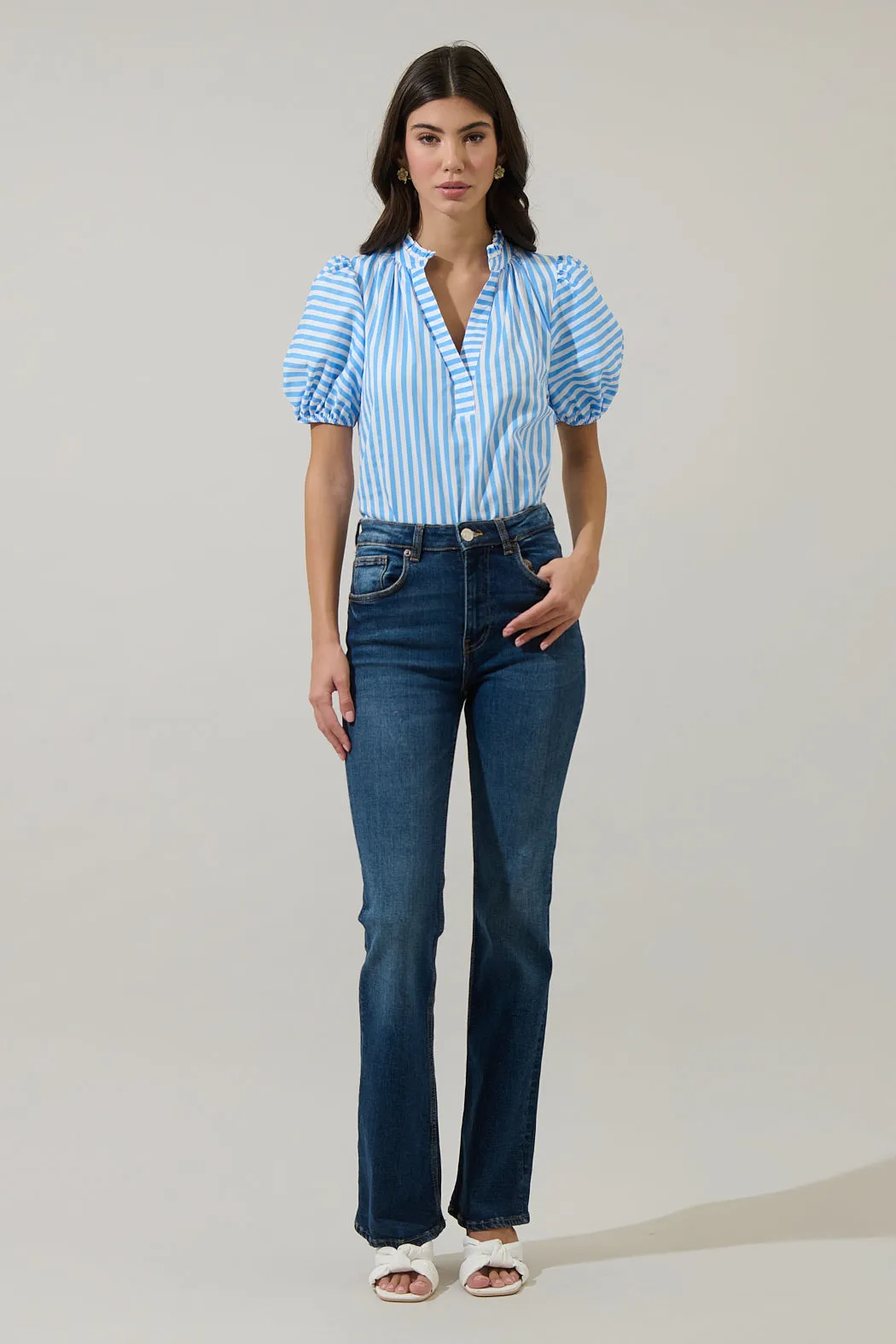 Saida Striped Josy Puff Sleeve Top sold by Sugarlips product image thumbnail 4