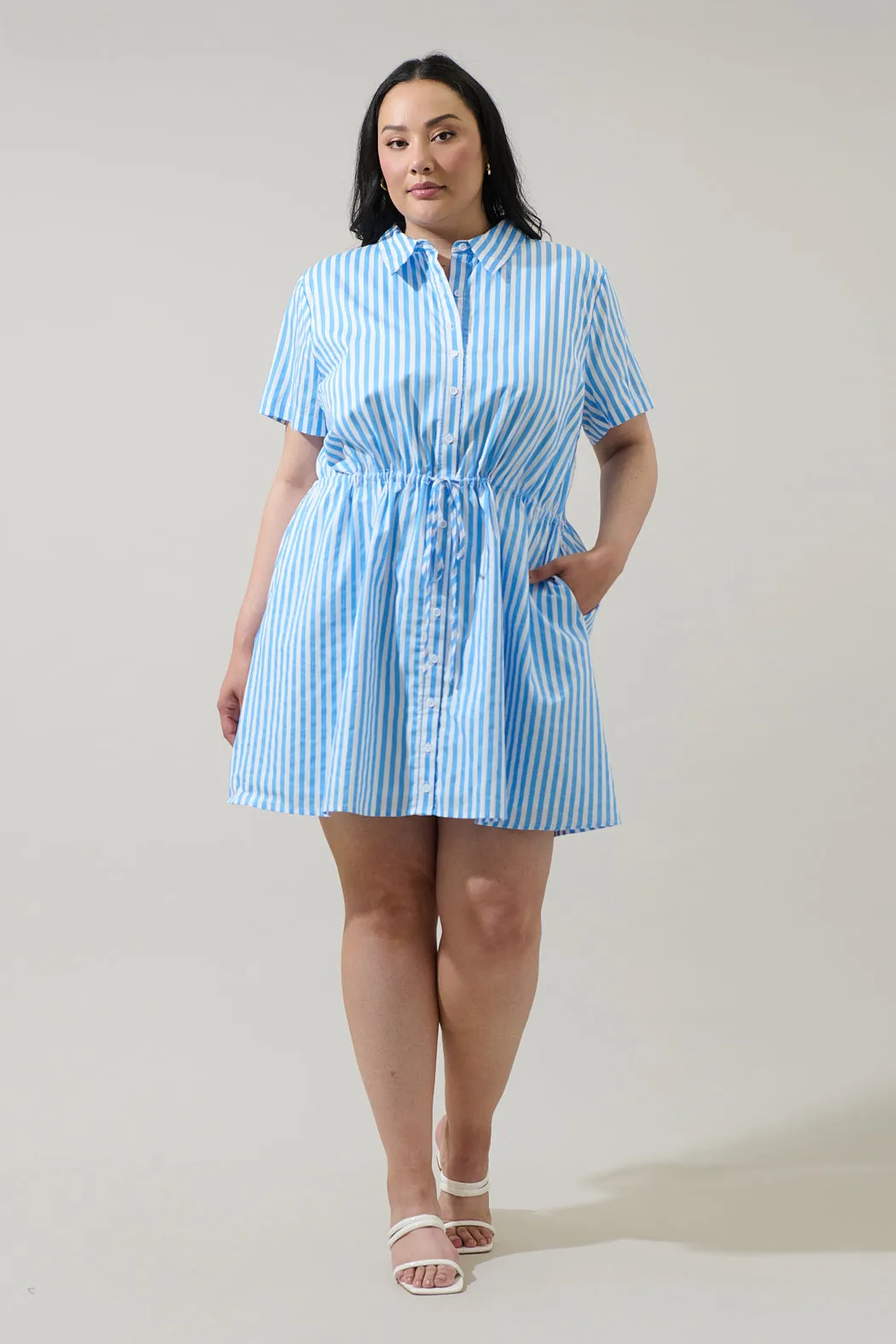 Saida Striped Kenda Shift Mini Dress Curve sold by Sugarlips product image thumbnail 4