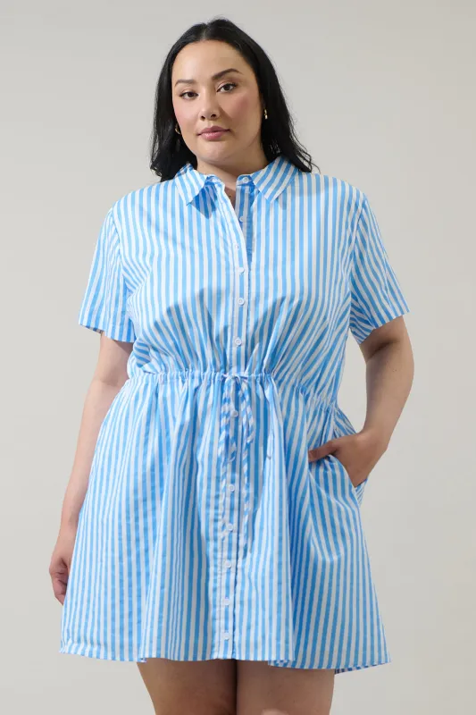 Saida Striped Kenda Shift Mini Dress Curve made by Sugarlips