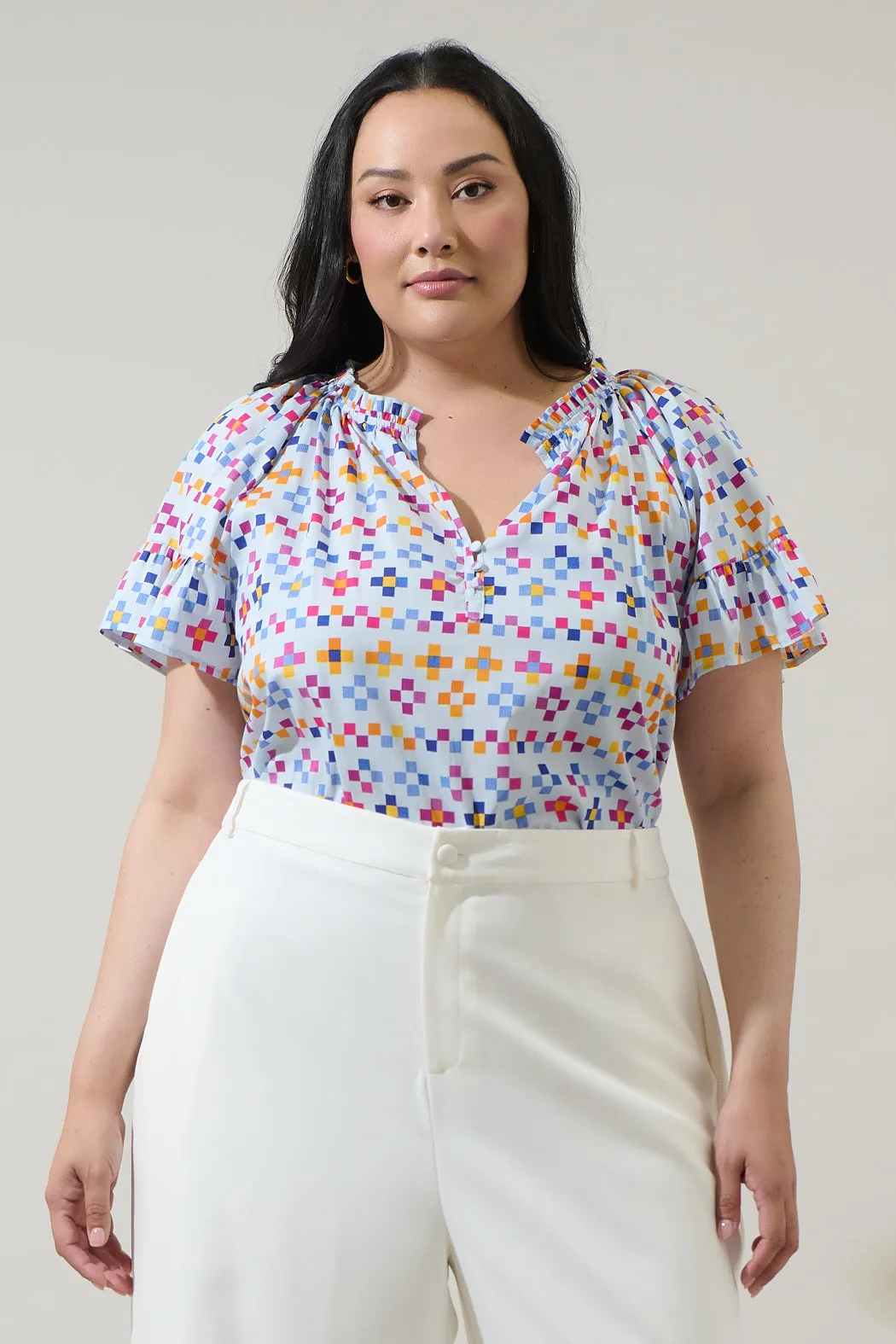 Kessa Geo Macy Ruffle Top Curve sold by Sugarlips