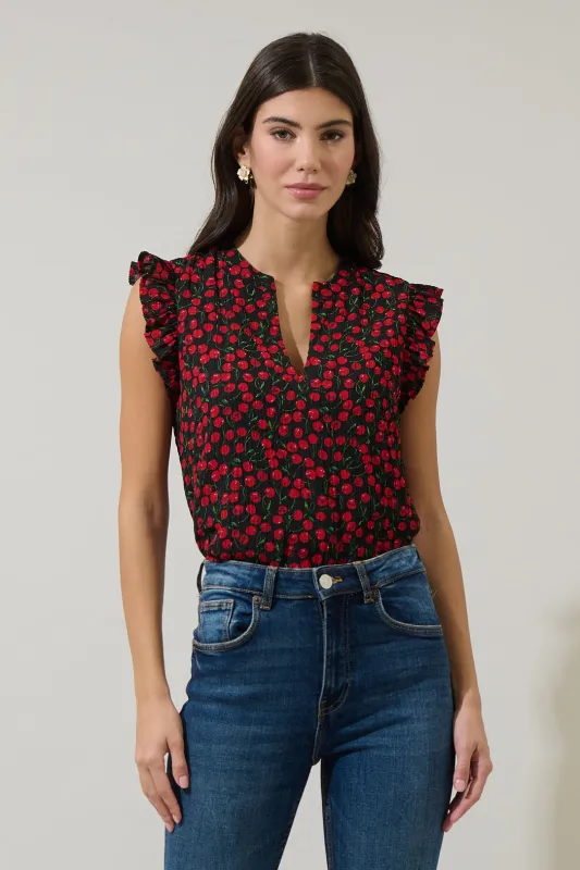Cherry Crush Ruffle Blouse made by Sugarlips