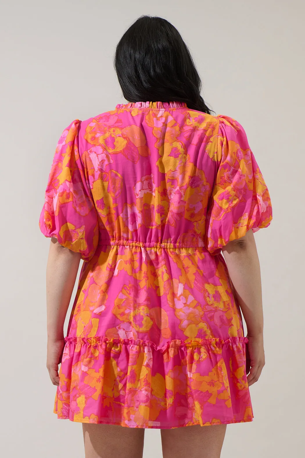 Elaris Floral Noella Shift Mini Dress Curve sold by Sugarlips product image thumbnail 2