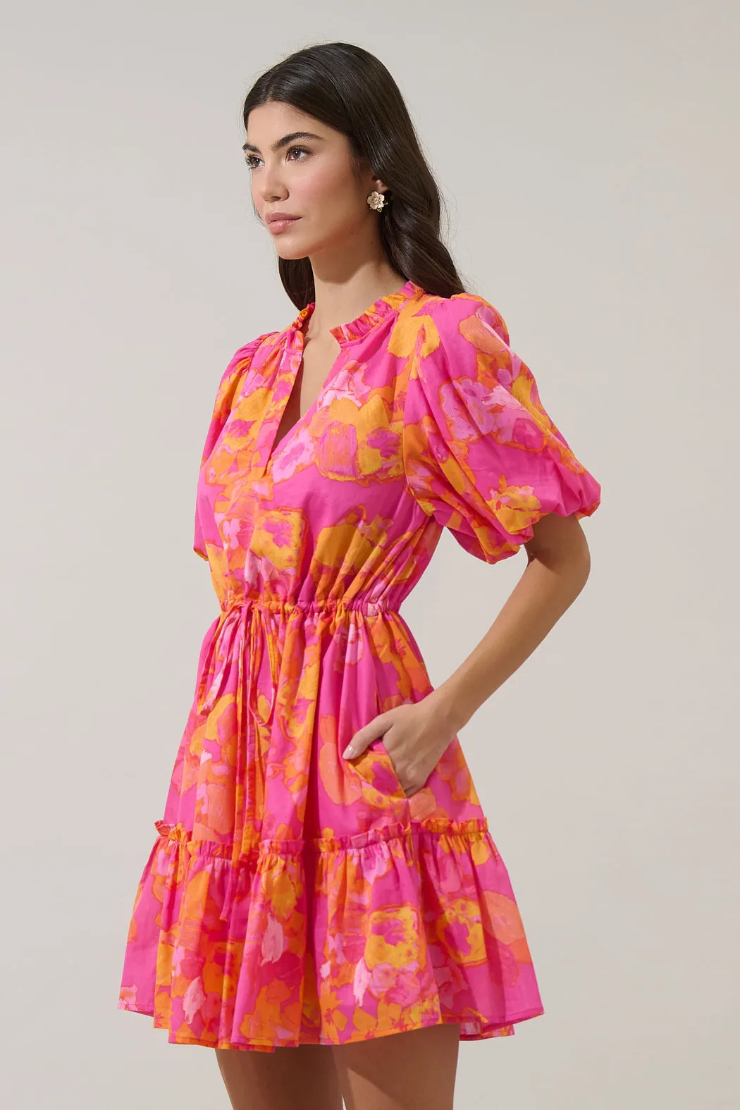 Elaris Floral Noella Shift Mini Dress sold by Sugarlips product image thumbnail 3