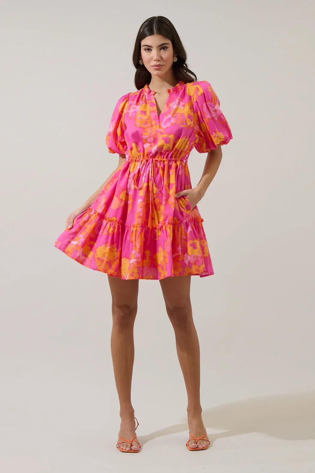 Elaris Floral Noella Shift Mini Dress sold by Sugarlips product image thumbnail 4