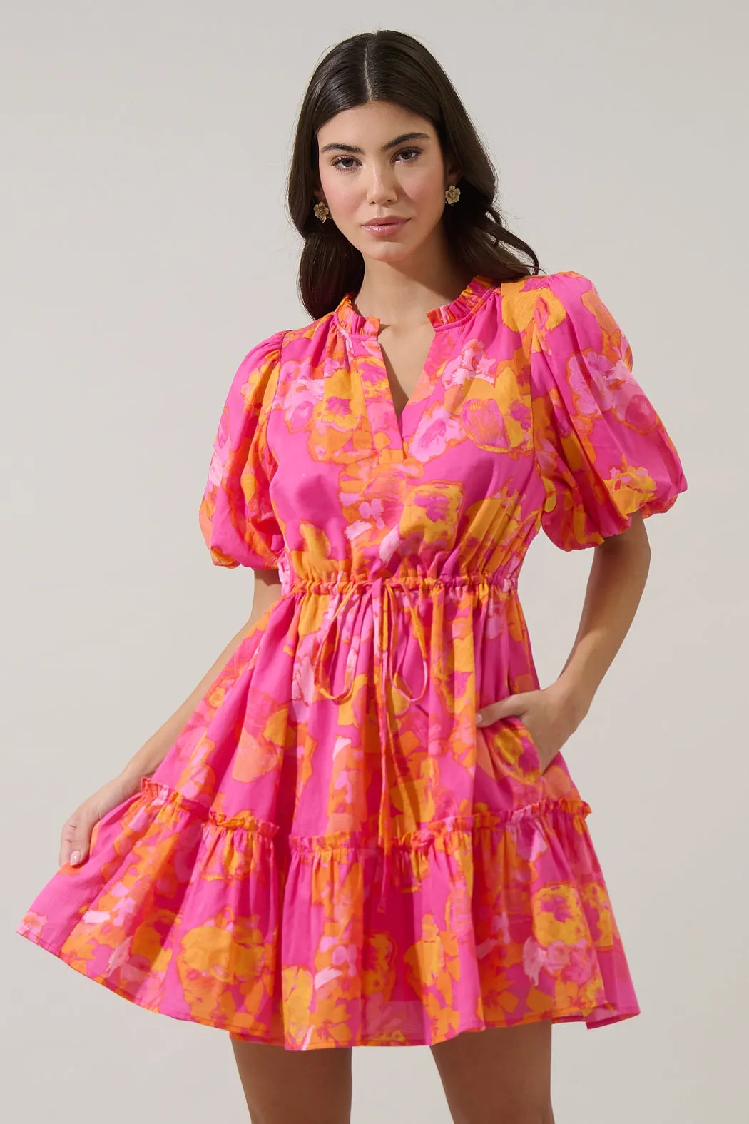 Elaris Floral Noella Shift Mini Dress sold by Sugarlips