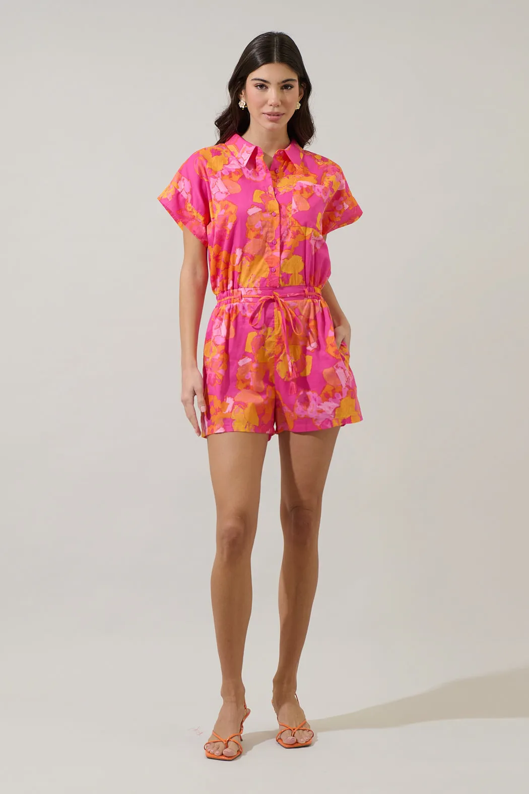 Elaris Floral Mavy Button Up Romper sold by Sugarlips product image thumbnail 4