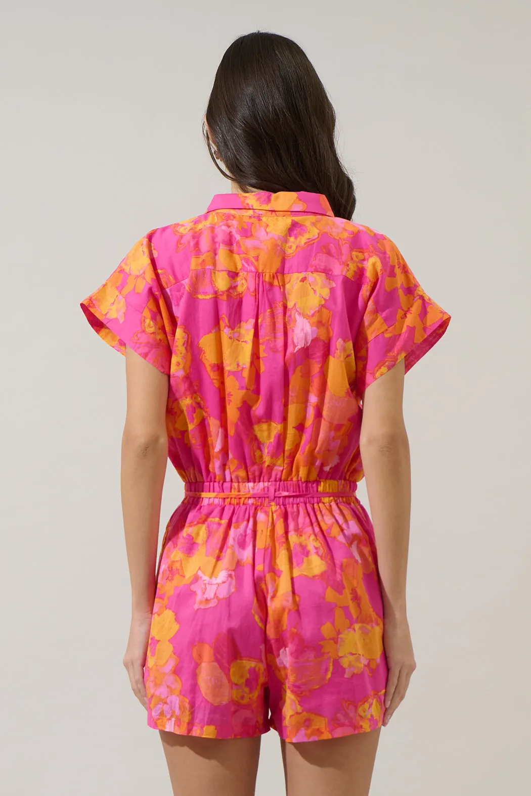 Elaris Floral Mavy Button Up Romper sold by Sugarlips product image thumbnail 2