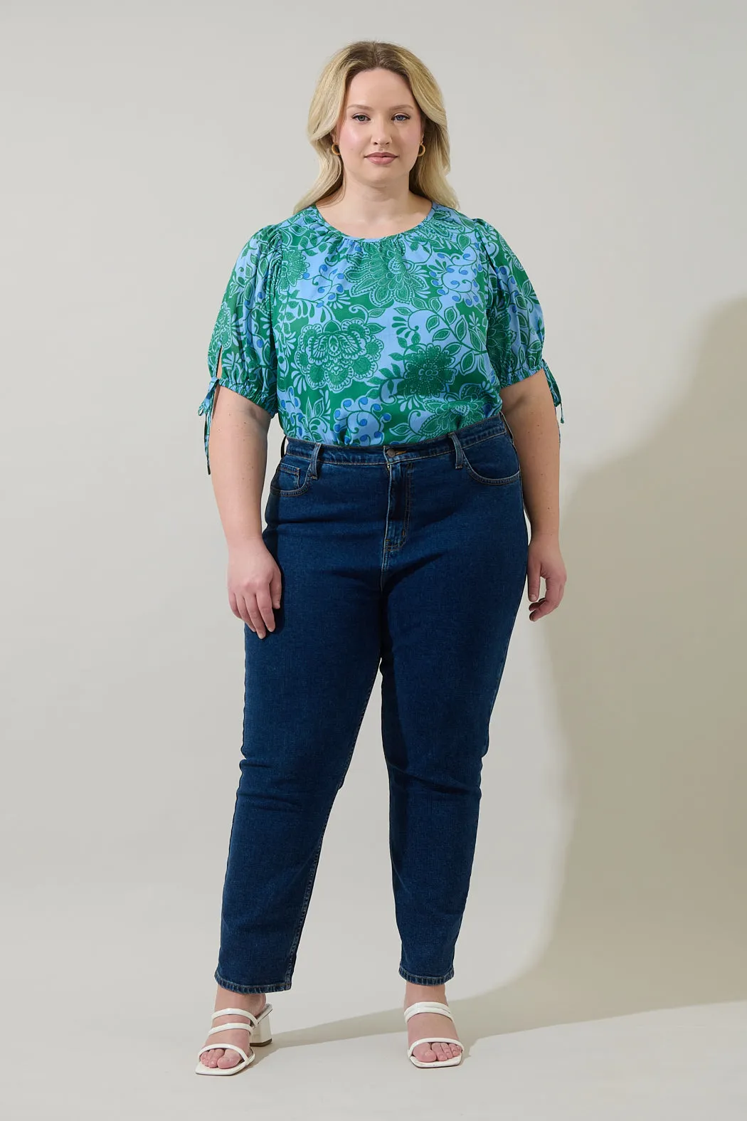 Tressa Floral Kareli Puff Sleeve Top Curve sold by Sugarlips product image thumbnail 4
