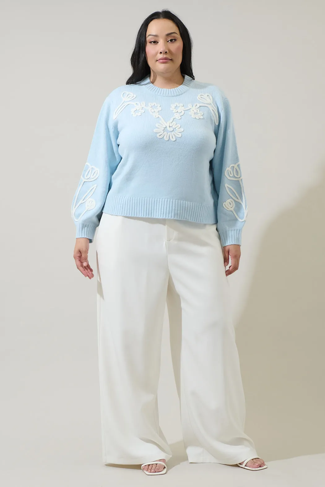Celestial Floral Embroidered Sweater Curve sold by Sugarlips product image thumbnail 4