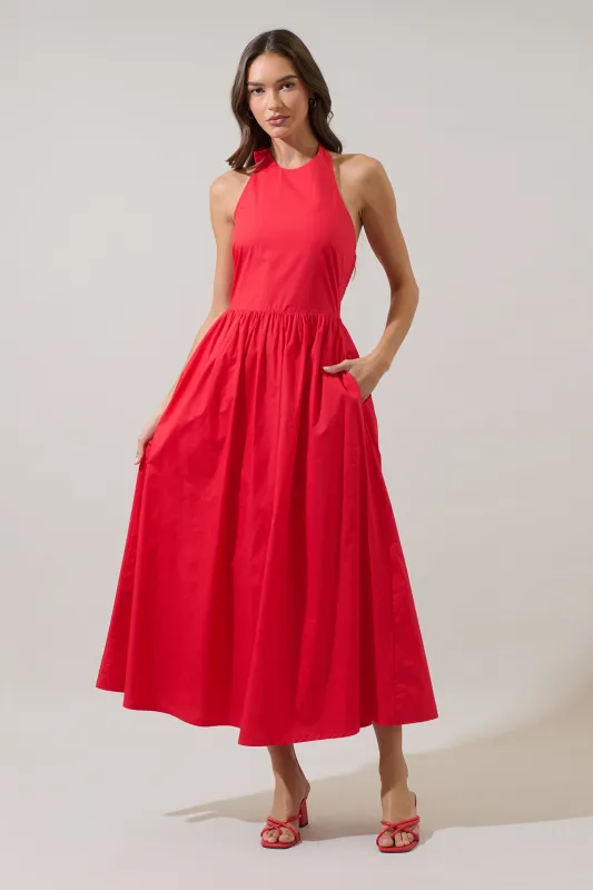 Daine Halter Neck Midi Dress sold by Sugarlips