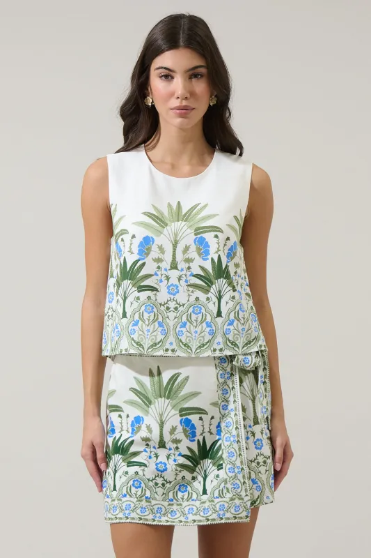 Senara Floral Lisha Sleeveless Tank Top sold by Sugarlips